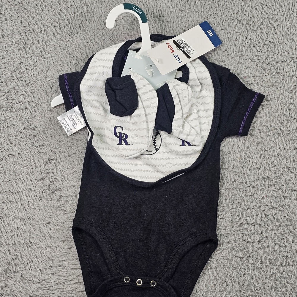 Colorado Rockies‎ Shirt Boys 0-3 Months Black MLB Baseball Genuine Merchandise